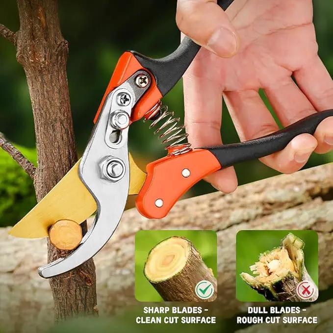 Garden Pruners, Heavy Duty Garden Clippers,Pruning Shears with Adjustable Thumb Lock,Hand Gardening Tools Pruners,Stainless Steel Sharp Gardening Scissors (MJ003) by GreenHaven Gardens