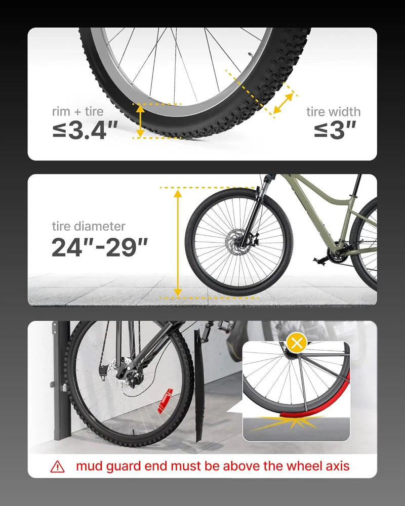 monTEK Automatic Lift EBike Rack – Fits 24-29" Tires, Heavy-Duty Vertical Wall Rack for Bicycles (Up to 71 lbs) - Effortless Lifting, Easy Install - Space-Saving Storage for Garage, Shed, BG by GreenHaven Gardens