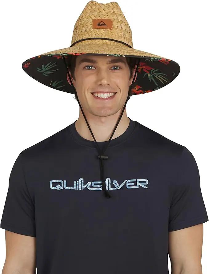 Quiksilver Men's Wide Brim Outdoor Lifeguard Straw Sun Hat by GreenHaven Gardens