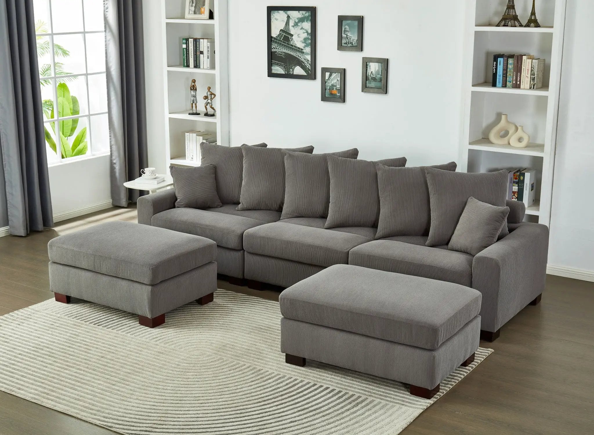 5 Seater Oversized Convertible L & U Shaped Couch by Unique Piece Furniture