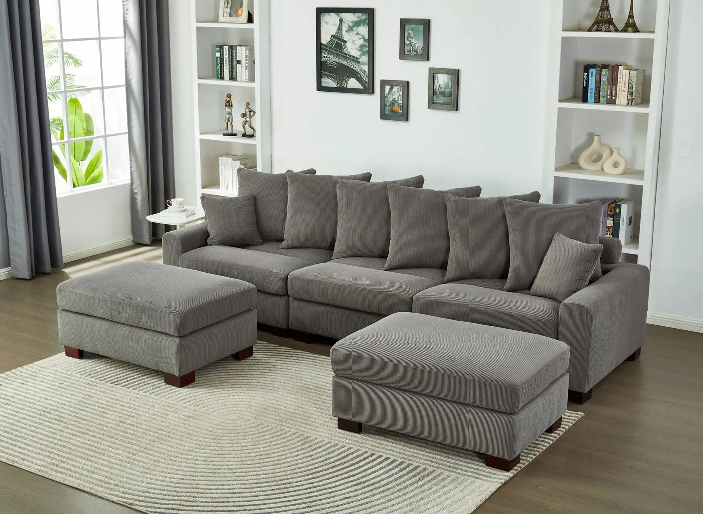 5 Seater Oversized Convertible L & U Shaped Couch by HouseOfZazla