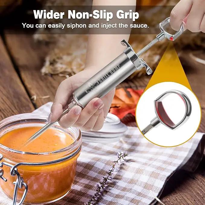 Meat Injector Syringe Kit with 3 Professional Marinade Injector Needles for BBQ Grill Smoker, Turkey and Brisket; 2-oz Large Capacity, Including Paper User Manual, Recipe E-Book (PDF) by GreenHaven Gardens