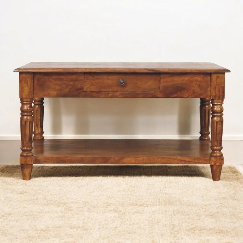 Turned Legs Drawer Table by Unique Piece Furniture