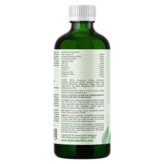 3-1-2 Liquid Fertilizer Concentrate with Micronutrients - Ideal Snake Plant Food for Sansevieria (Dracaena trifasciata), Indoor Plant Care (8 OZ) by GreenHaven Gardens