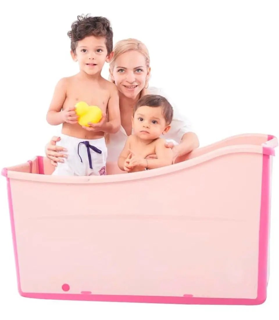 Joyingbaby Large Foldable Bathtub for Toddler Collapsible Baby Bathtub Portable Bath tub Lightweight for Children Twins Petite Adult by Selzalot