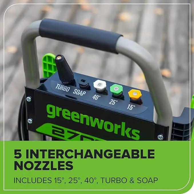 Greenworks Pro Brushless 2700 PSI (CSA Certified) 2.3 GPM Max / 1.2 GPM Electric Pressure Washer (Foldable Handles, Rugged Steel Frame, 25 FT Hose, 35 FT GFCI Power Cord) by GreenHaven Gardens