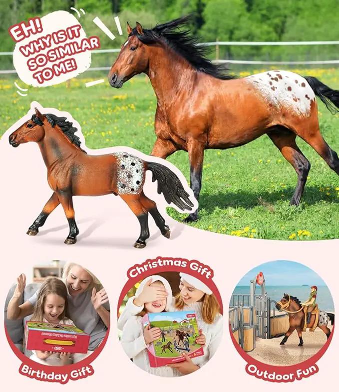 Horse Stable Playset, Horse Toys Set for Girls and Boys with Rider, Farm Animal Figurines Barn Toys, Pretend Play for Kids 3-5 6 7 8-10 Birthday Gifts by GreenHaven Gardens