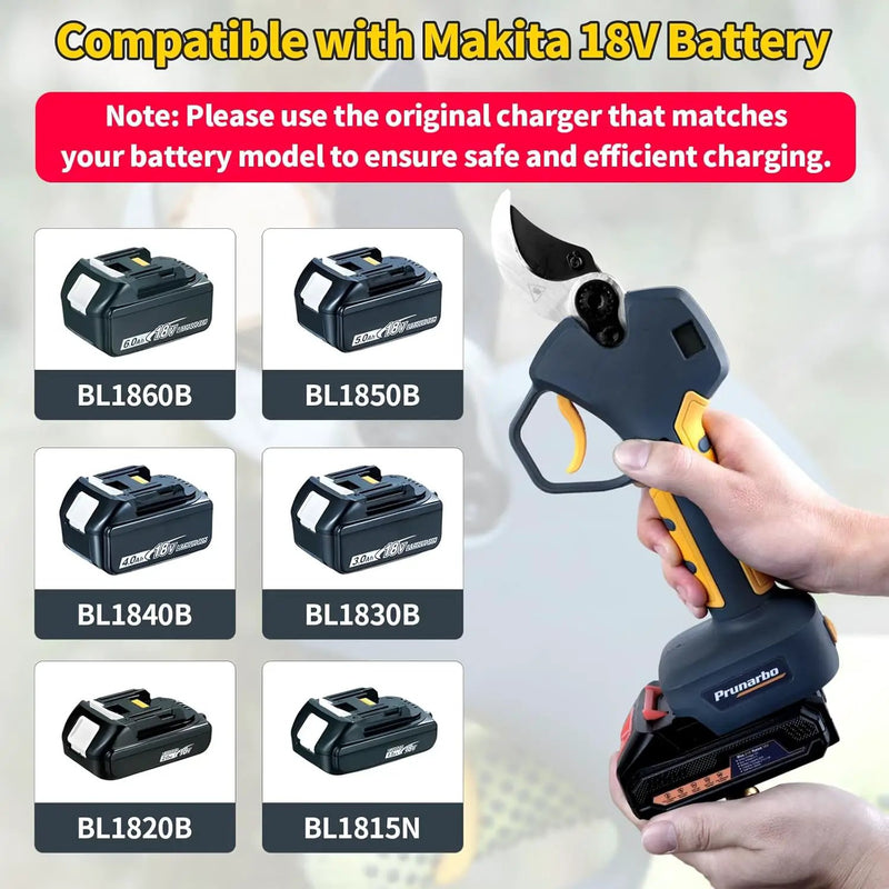 Electric Pruning Shears 40mm Compatible with Makita 18V Battery, Cordless Pruners for Gardening Heavy Duty Professional Electric Branch Cutter Tree Scissor 0.8''-1.6'' Adjustable Cutting(Only Body) by GreenHaven Gardens