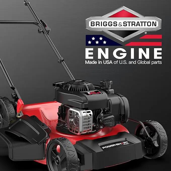 PowerSmart Gas Lawn Mower 21" with B&S 125cc Engine, 2-in-1 Mulching and Side Discharge, Easy Assembly & Lightweight, Cordless Push Lawn Mowers for Garden Yard by GreenHaven Gardens