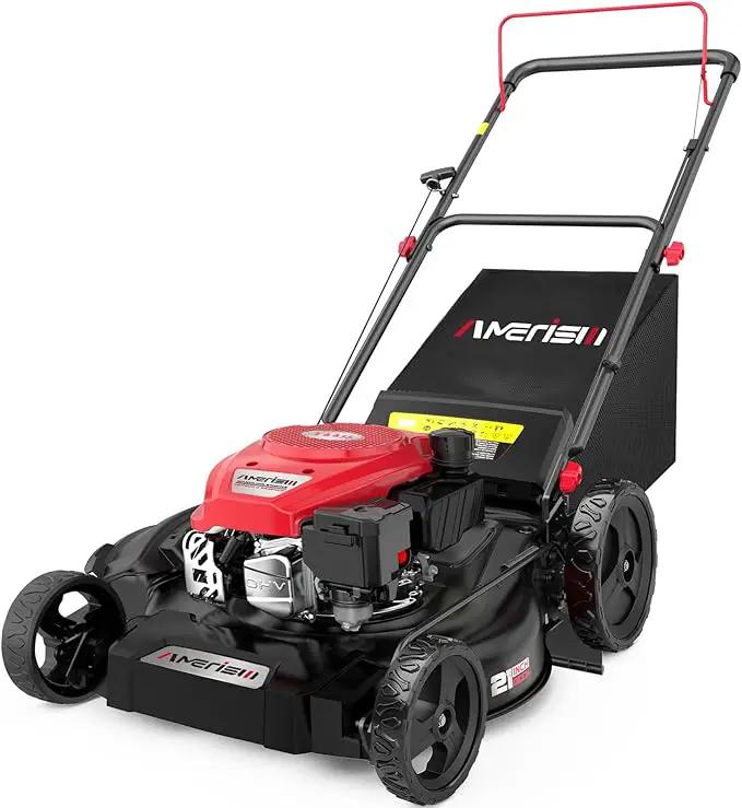 Gas Lawn Mower, 21" with 144cc 4-Cycle OHV Engine 3-in-1 Walk-Behind Push Lawn Mower (AV8621P1) by GreenHaven Gardens