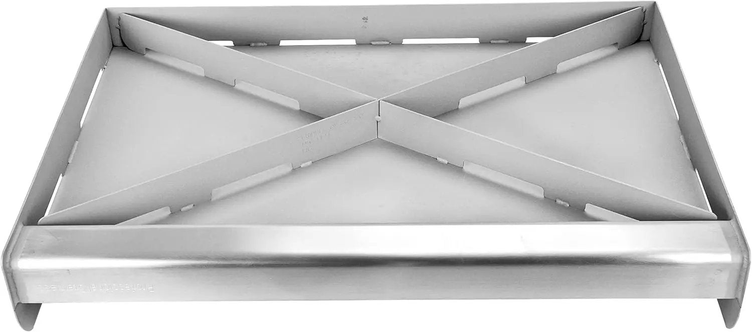 LITTLE GRIDDLE 100% Stainless Steel Griddle with Even Heat Cross Bracing and Removable Handles - For Grills, Camping, Tailgating, Silver, 25" x 16" x 6.5" by GreenHaven Gardens