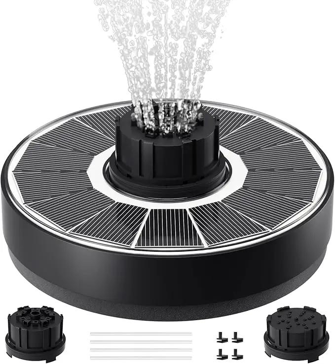 Solar Fountain Pump, Upgrade 1.8W Solar Fountain for Bird Bath with 6 Spray Patterns, Floating Solar Powered Water Fountain Pump for Bird Bath, Garden, Pond, Pool, Outdoor by GreenHaven Gardens