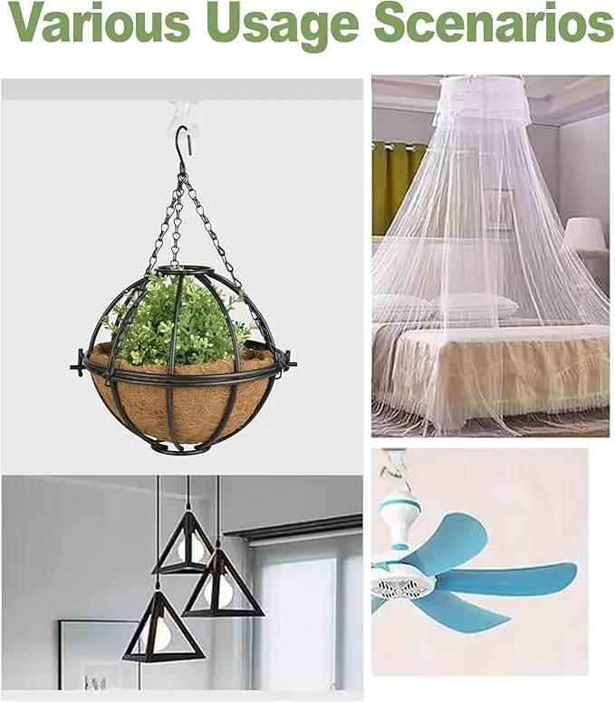 6 pcs Ceiling Hooks for Hanging Plants,Hanging Hanging Lights Metal Small Hooks,Indoor Outdoor Wall Heavy Duty Plant Hanger Swag Hook by GreenHaven Gardens