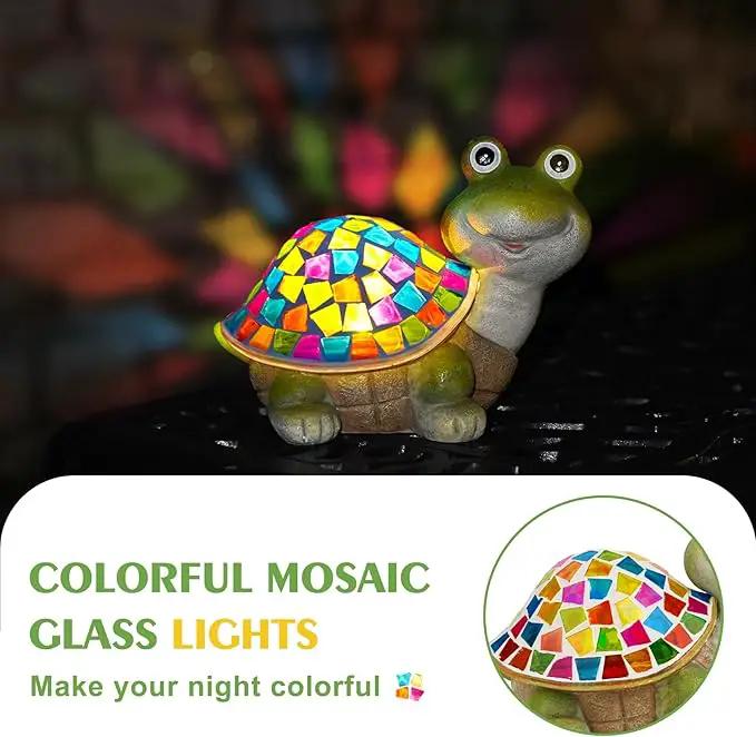 MININOVA Solar Mosaic Turtle Statues Outdoor Garden Decorations with Waterproof Mosaic Light Yard Lawn Porch Patio Home Ornaments Gifts for Women by GreenHaven Gardens