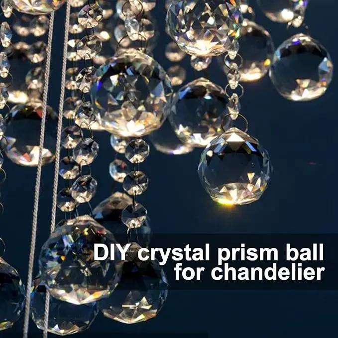 MerryNine 20mm Clear Crystal Ball Prism with 20 Pcs Metal Rings Sun Shine Catcher Rainbow Pendants Maker, Hanging Crystals Prisms for Windows, for Feng Shui, for Gift (0.8"/20mm 20Pack) by GreenHaven Gardens