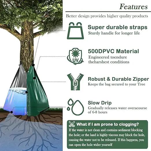6 Pack 20 Gallon Capacity Watering Bags for Plant, 6-8 Hours Slow Release Tree Water Bags, Reusable Tree Watering Bag, Premium PVC Irrigation Bags, Sapling, Plant by GreenHaven Gardens