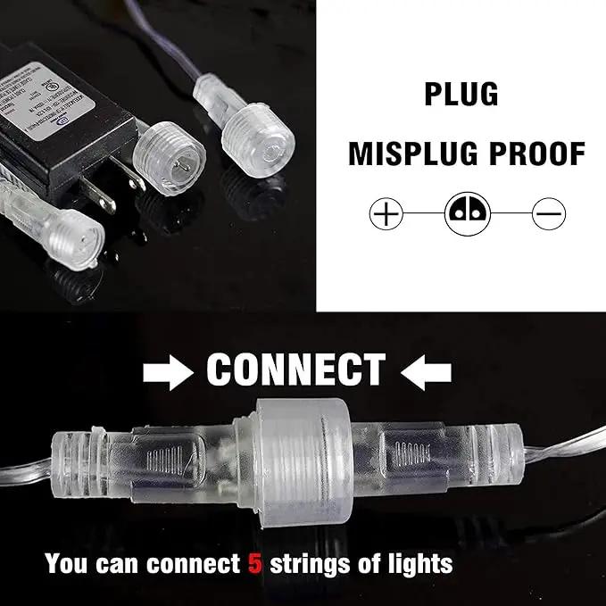 TW SHINE Christmas Meteor Shower Lights Outdoor, 288 LED 12" 8 Tubes Waterproof Christmas Lights Outdoor Plug in, Snow Falling Rain Icicle Xmas Lights Decorations, Warm White by GreenHaven Gardens