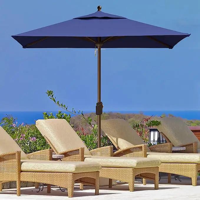 EliteShade USA 10-Year-Non-Fading 6x6Ft Square Market Umbrella Patio Outdoor Table Umbrella with Ventilation, Navy Blue by GreenHaven Gardens