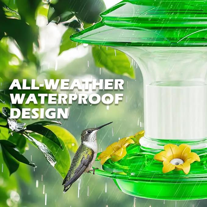 Birdream Hummingbird Feeder for Outdoors Hanging 40oz 10 Feeding Ports, 2 Pack Humming Bird Feeder with Ant Moat Brush Leak Proof - Green by GreenHaven Gardens