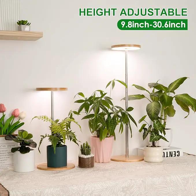 LORDEM Bamboo Grow Light, LED Plant Light for Indoor Plants Growing, Full Spectrum Bamboo Desk Growth Lamp with Automatic Timer for 4H/8H/12H, 4 Dimmable Levels, Height Adjustable by GreenHaven Gardens