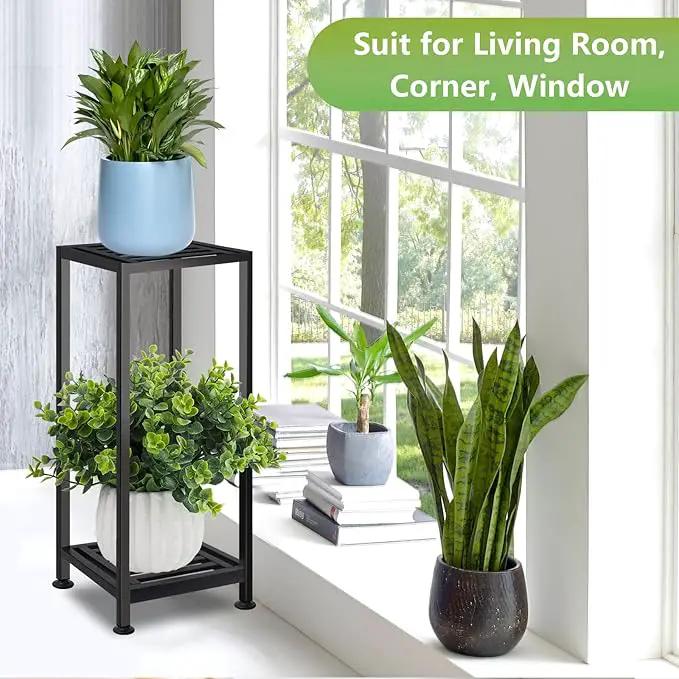 Plant Stand Indoor Outdoor Heavy Duty Wrought Iron Pedestal Stands Metal Plant Stand Decorative Flower Stand for Patio Garden Deck Living Room by GreenHaven Gardens