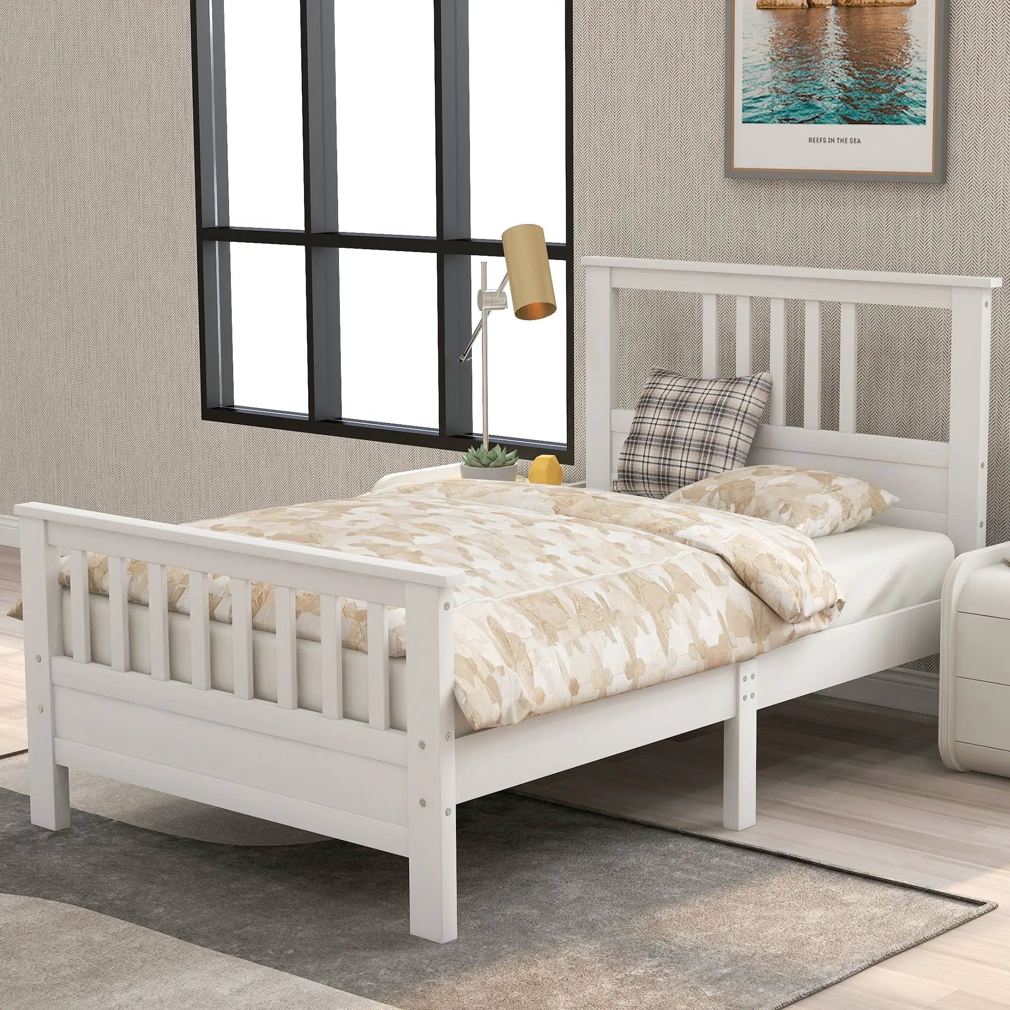 Platform Bed With Paneled Headboard And Footboard by Unique Piece Furniture