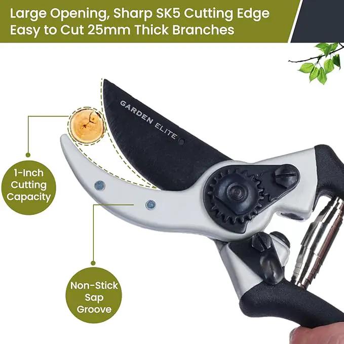 Garden Elite’s Alpha Six Bypass Pruning Shears with PVC Handles - Premium Garden Tools for Effortless Cutting Experience – Includes High-Performance Garden Clippers for Precise Trimming & Extra Blade by GreenHaven Gardens