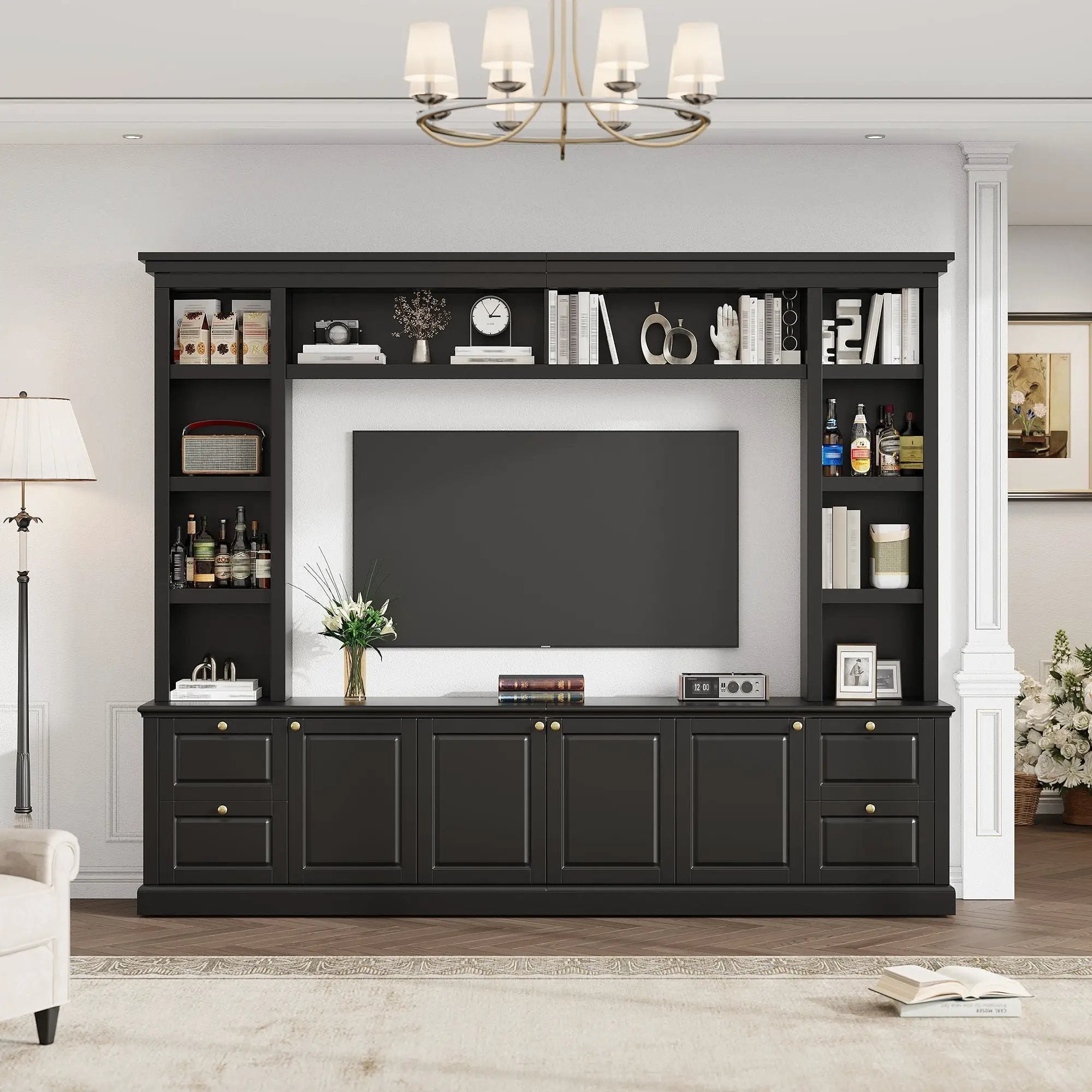 All-In-One TV Stand With Bookcase For TVs Up To 70" by HouseOfZazla