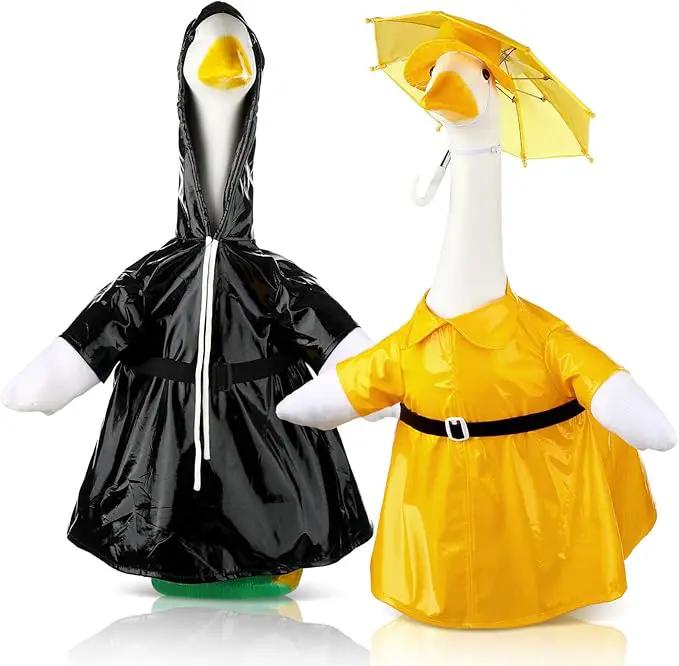 Frienda 2 Set Porch Goose Outfits Clothes 23 Inch Garden Raincoat Flag Bee Fishing Style Goose Costume for Lawn Patio Valentine's Day Decor by GreenHaven Gardens