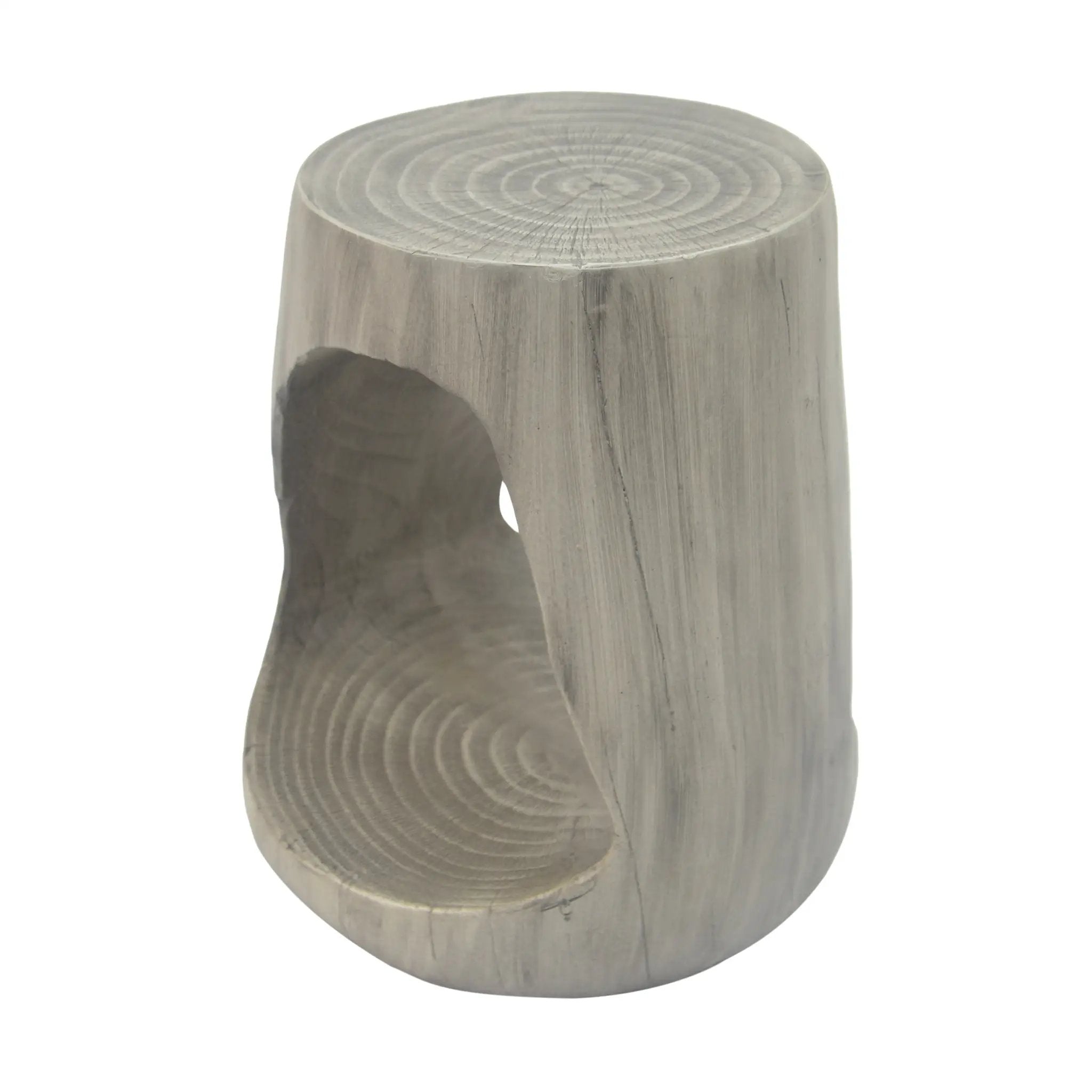 Hollow Side Table Wood-Like Texture Grey by HouseOfZazla