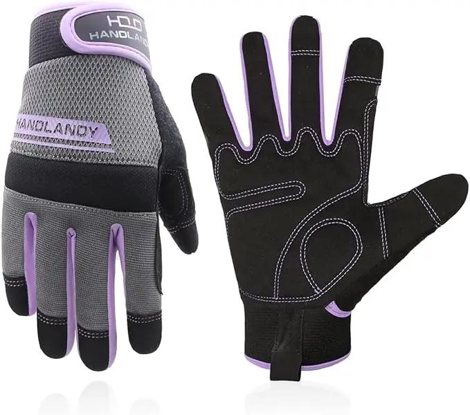 HANDLANDY Women Safety Work Gloves Utility Touch Screen Working Grip Glove for Yardwork Gardening Breathable Mechanic Gloves by GreenHaven Gardens