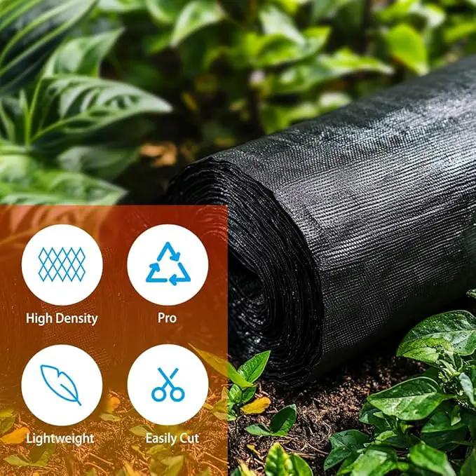 LIUJIAYI 2.4oz-6FTx450FT Weed Barrier Landscape Fabric - Durable Weed Block Gardening Ground Cover Mat, Woven Geotextile Fabric for Underlayment, Commercial Driveway Stabilization, Weed Control Cloth by GreenHaven Gardens