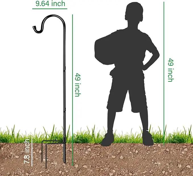 GOFORWILD Shepherd Hooks 2 Pack Adjustable, 49 inches Tall, Premium Metal Garden Hook for Outdoor, Hanging Plant, Solar Lights, Lanterns, Bird Feeders, and Wedding Decor, 7013 by GreenHaven Gardens