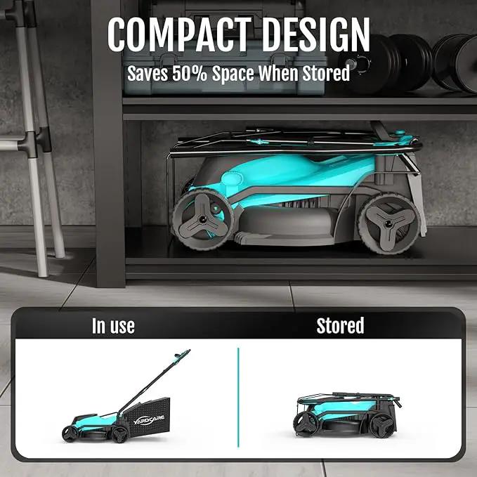 (2025 Model) YARDCARE 36V Brushless Cordless Lawn Mower with 2X4.0Ah Batteries, LED Display Screen, Electric Lawnmower with 5-Position Height Adjustment, 8 Gallon Grass Bag, Charger by GreenHaven Gardens