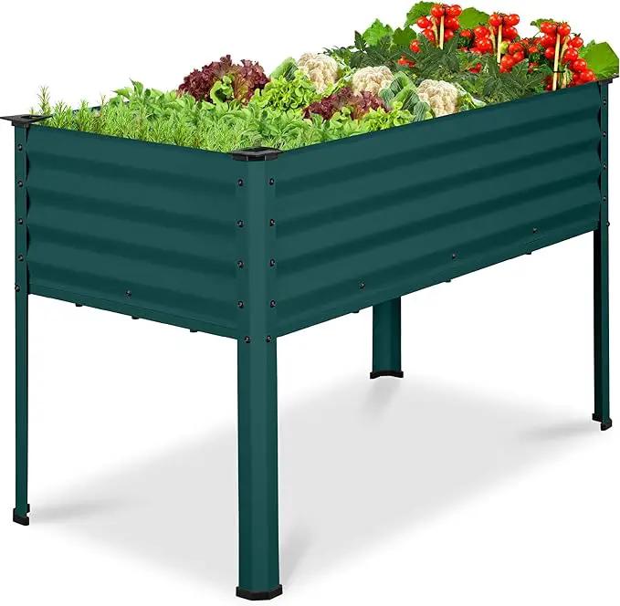 Best Choice Products 48x24x30in Galvanized Raised Garden Bed, Metal Elevated Planter Box, Vegetable Garden for Backyard, Patio, Balcony - Peacock Blue by GreenHaven Gardens