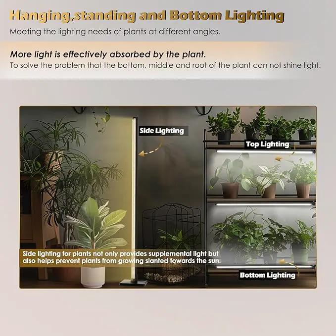 GLOWRIUM Standing Grow Light with Auto-Timer, 10W Hanging and Vertical Grow Lights for Indoor Plants,3 Light Modes,67 LEDs,Full Spectrum Plant Lights for Wide Area Coverage in Indoor Plants (15 in) by GreenHaven Gardens