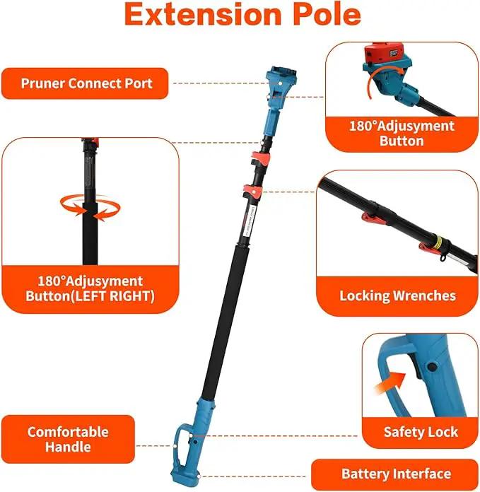 Pole Electric Pruning Shears with Portable Bag.Pole 1.6Inch(4CM) Electric Pruner for Tree Trimming Pole Tree Trimmer with 2Pcs 2000mAh Batteries(Jovant) by GreenHaven Gardens