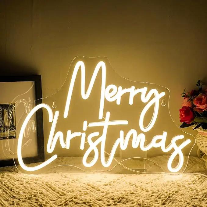 WLHOPE Merry Christmas Neon Sign,Warm White Christmas Neon Signs for Wall Decor,Dimmable Merry Christmas Led Signs for Christmas Party Backdrop Bedroom Window Bar Club Shop,Christmas Gift Decoration by GreenHaven Gardens