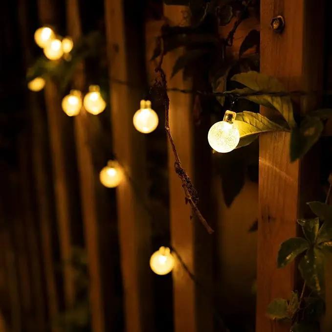 Solar String Lights Outdoor 60 LED 36FT Crystal Globe Lights with 8 Lighting Modes, Waterproof Solar Powered Patio Lights for Garden Yard Porch Wedding Party Decor (Warm White) by GreenHaven Gardens