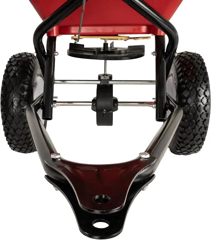 EarthWay Products T150 150lb Towable Broadcast Fertilizer Spreader, Seed Spreader, Pull Behind Aerator/Seeder for Garden Tractor, Easy Flow Control, Adjustable, Non-Skid Tires by GreenHaven Gardens