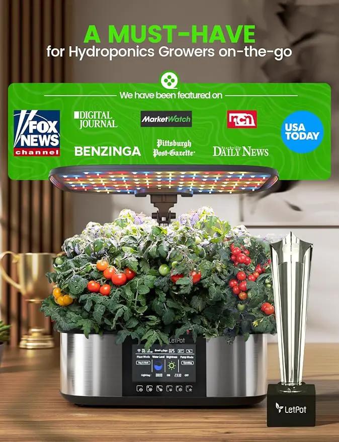 LetPot LPH-Max Hydroponics Growing System Kit, 21 Pods APP & WiFi Automatic Controlled Smart Indoor Garden with 36W LED Grow Light, Auto Drip Irrigation Kits, Self-Managed Nurturing & Watering by GreenHaven Gardens