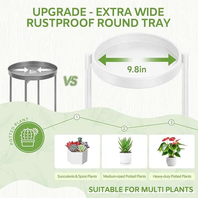 iDavosic.ly 6 Tier Large Plant Stand Indoor with 10 Inch Wide Tray, Tiered Corner Metal Outdoor Flower Display Holder Shelf, Folding Tall Rack for Patio Porch Living Room, White by GreenHaven Gardens