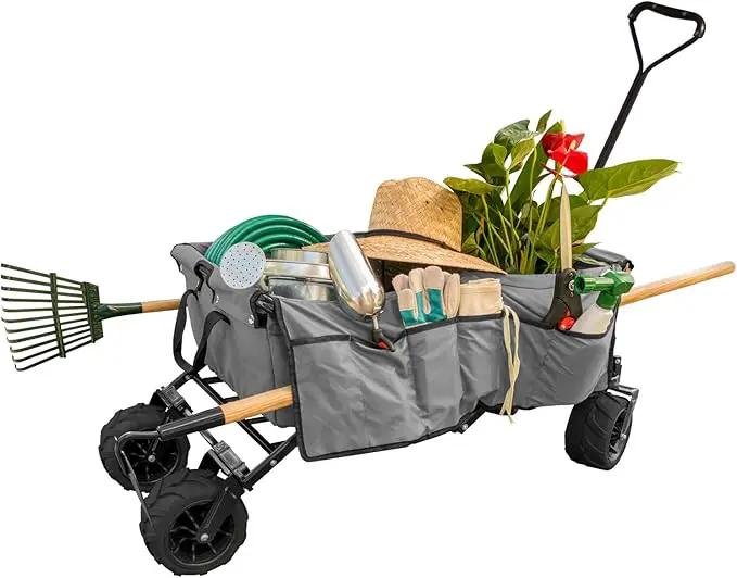Creative Outdoor Original Folding Wagon All-Terrain Wheels by GreenHaven Gardens