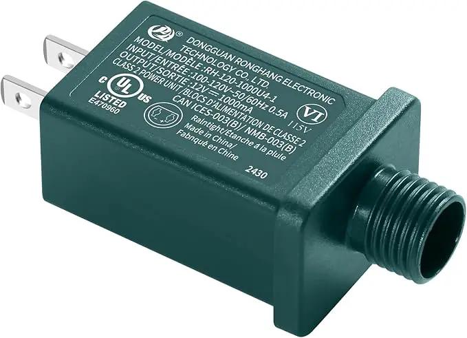 Replacement Yard Inflatable Adapter Power Supply Adaptor - 12V 1.0A 1Pcs -Inflatable Plug Replacement Class 2 Power Supply - Green - for Halloween Yard Blow Up Decorations by GreenHaven Gardens