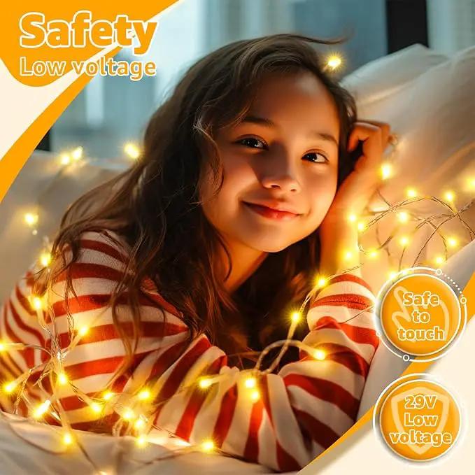 Ollny 120LED 40FT String Lights, Waterproof Connectable Fairy Lights with Timer 8 Modes, Warm White Plug in Christmas Light for Indoor Outdoor Patio Party Bedroom Classroom Decor by GreenHaven Gardens
