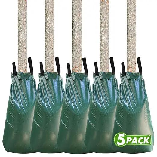 REMIAWY Tree Watering Bag 20 Gallon Watering Bag for Trees with Heavy Duty Zipper Premium PVC Tree Bags Slow Release Drippers Bag for Trees (5 Pack 5-8 Hours Releasing Time) by GreenHaven Gardens