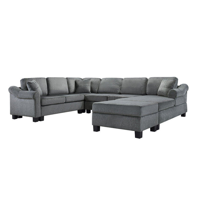 Contemporary U - Shaped Sectional Sofa With Movable Storage Ottoman by HouseOfZazla