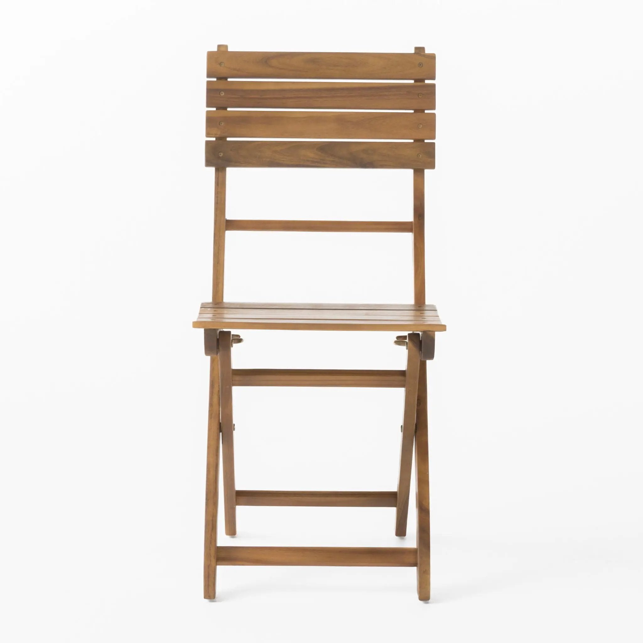 Outdoor Foldable Wood Dining Chair With Slat Design (Set of 2) by HouseOfZazla
