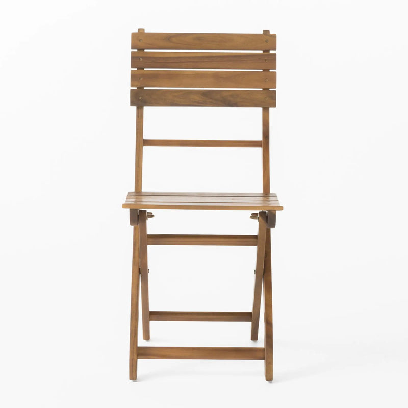 Outdoor Foldable Wood Dining Chair With Slat Design (Set of 2) by HouseOfZazla