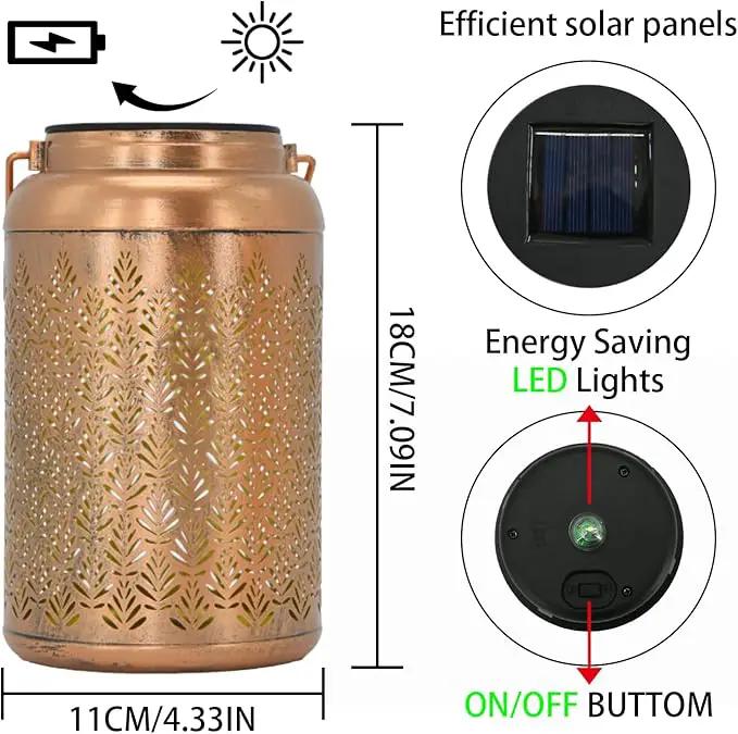 2 Pack Solar Lanterns Outdoor Waterproof - Birthday Gifts for Women, Men, Mom, Solar Lights Outdoor Hanging Garden Decor for Outside, Patio, Outdoor, Yard, Lawn, Balcony Grass by GreenHaven Gardens